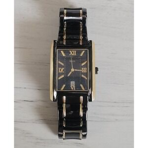 Men's‎ Wrist Watch Relic ZR77142 Black Gold Dial Date 31mm Wrist Watch Need Batt